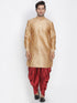 Men's Rose Gold Silk Blend Curved Kurta